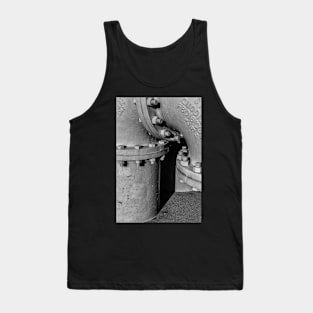 Industrial Pipe in Black and White Tank Top